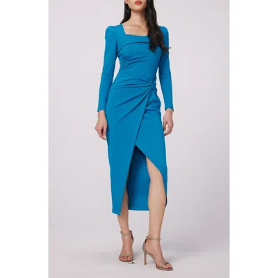 Diane Von Furstenberg Hughie Long Sleeve Dress In Dark Teal