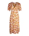 Diane Von Furstenberg Idris Printed Crepe Dress In Orange Viscose In Orange