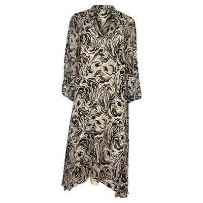 Diane Von Furstenberg Ileana Asymmetric Printed Dress In Multicolor Viscose