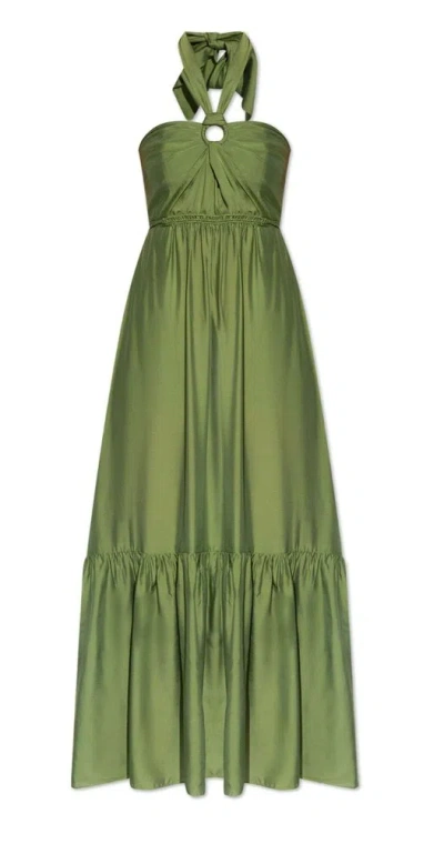 Diane Von Furstenberg Inez Halterneck Sleeveless Dress In Green