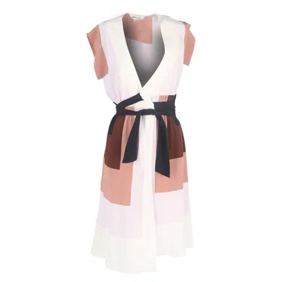 Diane Von Furstenberg Ingrid Colour-block Crepe De Chine Wrap Dress In Multicolour Silk