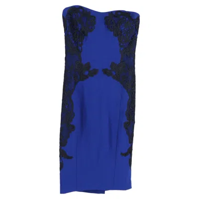 Diane Von Furstenberg Isabella Cosmic Lace Strapless Dress In Blue Triacetate