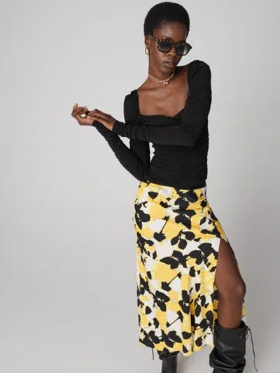 Diane Von Furstenberg Isadora Skirt In Egon's Floral Yellow