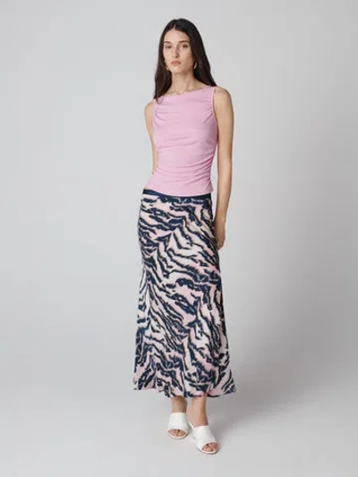 Diane Von Furstenberg Isadora Skirt In Palace Tiger Pink