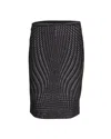 Diane Von Furstenberg Jacquard Pencil Skirt In Black Wool In Black