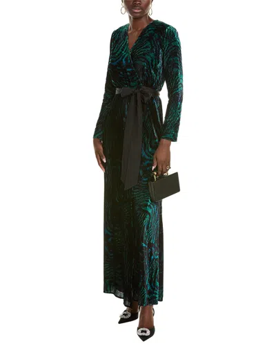 Diane Von Furstenberg Jareth Velvet Wrap Dress In Green