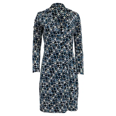 Diane Von Furstenberg Jeanne Mini Wrap Dress In Multicolor Silk In Blue
