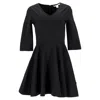 Diane Von Furstenberg Jeannie V-neck Mini Flared Dress In Black Nylon In Black