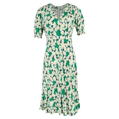 Diane Von Furstenberg Jemma Daisy Print Midi Dress In Green Viscose