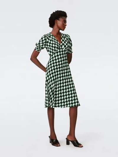 Diane Von Furstenberg Jemma Dress In Intermission Geo Green
