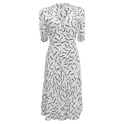 Diane Von Furstenberg Jemma Midi Dress In White Viscose In Neutral