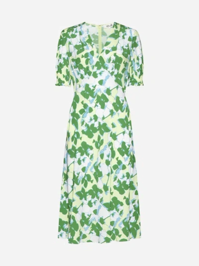 Diane Von Furstenberg Jemma Floral Puff Sleeve Dress In Multicolor