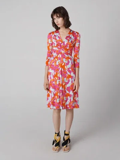 Diane Von Furstenberg Jerome Dress In Tiny Island Camo Pink