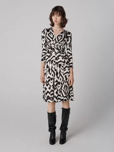 Diane Von Furstenberg Jerome Dress In Troy Maze Black And White