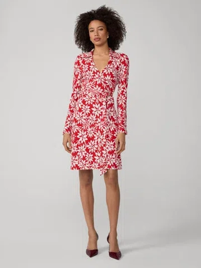 Diane Von Furstenberg Jessa Wrap Dress In Tiny Thistle Tomato