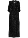 Diane Von Furstenberg Jessel Sequin Embellished V-neck Dress In Black