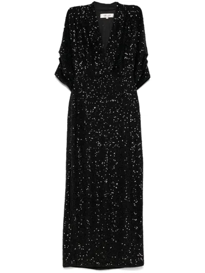 Diane Von Furstenberg Jessel Sequin Embellished V-neck Dress In Black