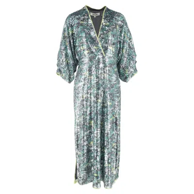 Diane Von Furstenberg Jessel Sequin Maxi Dress In Multicolor Polyester In Green