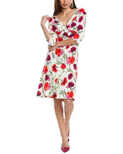 Diane Von Furstenberg Jim Ruched Floral-print Jersey Dress In Rot