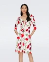 Diane Von Furstenberg Jim Ruched Floral-print Jersey Dress