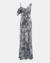 Diane Von Furstenberg Joaquin Cowl-neck Metallic Sequin Gown In Shadow Dancer Blk