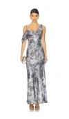 Diane Von Furstenberg Joaquin Cowl-neck Metallic Sequin Gown In Metallic Silver