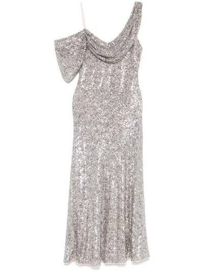 Diane Von Furstenberg Women's Joaquin Asymmetric Sequin-embellished Maxi Dress In Silver