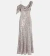 Diane Von Furstenberg Women's Joaquin Asymmetric Sequin-embellished Maxi Dress In Braun