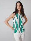 Diane Von Furstenberg Jocelyn Top In Giant Shadow Twigs Green