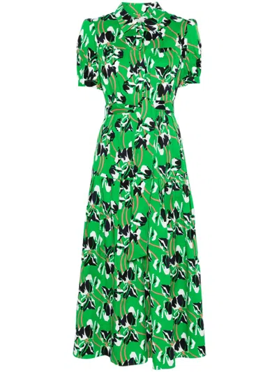 Diane Von Furstenberg Jonah Midi Dress In Green