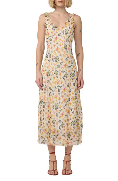 Diane Von Furstenberg Jules Metallic Floral Print Sleeveless Dress In Multi