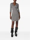 Diane Von Furstenberg Julian Printed Silk Mini Wrap Dress In White