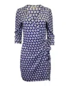 Diane Von Furstenberg Julian Wrap Dress In Blue Silk In Blue