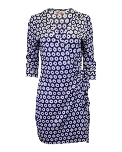Diane Von Furstenberg Julian Wrap Dress In Blue Silk