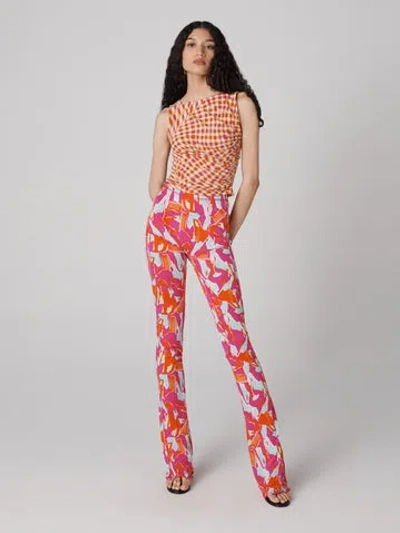Diane Von Furstenberg Kaelin Pants In Tiny Island Camo Pink