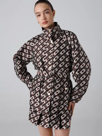 Diane Von Furstenberg Karlie Jacket In Cane Link Brown