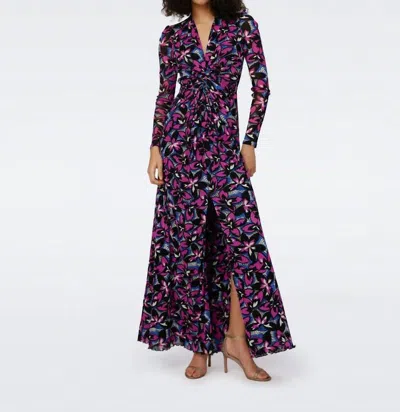 Diane Von Furstenberg Kassia Mesh Dress In Purple Multi