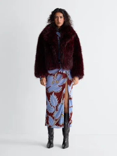 Diane Von Furstenberg Kaz Coat In Burgundy
