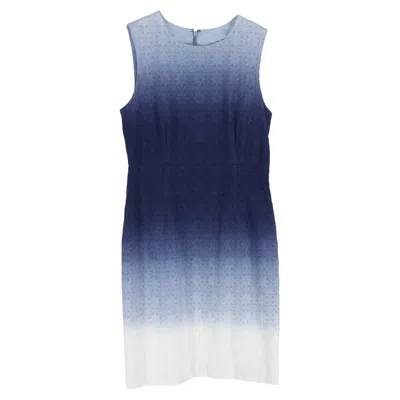 Diane Von Furstenberg Kedina Eyelet Mini Dress Blue Cotton