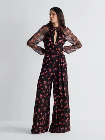 Diane Von Furstenberg Keira Georgette Jumpsuit In Black