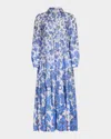 Diane Von Furstenberg Kiara Tiered Floral-print Midi Dress In China Vine Degrade