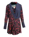 Diane Von Furstenberg Kimono Mini Dress In Multicolor Silk In Multi