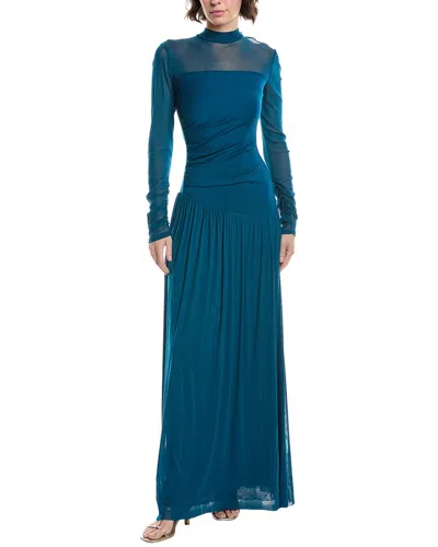 Diane Von Furstenberg Kirstie Ruched Mock-neck Maxi Dress In Moroccan Blue