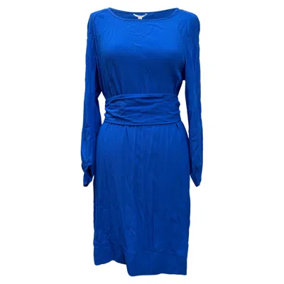 Diane Von Furstenberg Knee Length Dress In Blue Silk