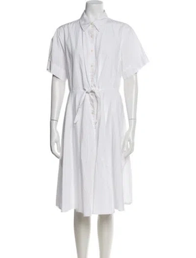 Pre-owned Diane Von Furstenberg Knee-length Dress In White