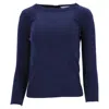 Diane Von Furstenberg Knitted Back Zipped Sweater In Navy Blue Wool In Blue