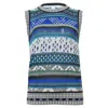 Diane Von Furstenberg Knitted Sleeveless Top In Blue Cotton In Blue