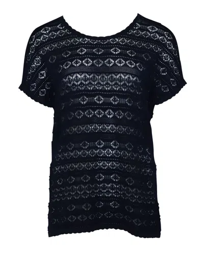 Diane Von Furstenberg Knitted Top In Navy Blue Viscose