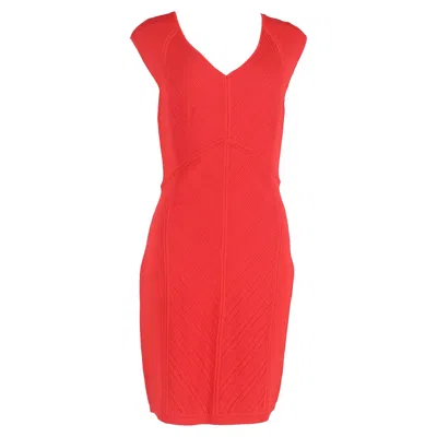 Diane Von Furstenberg Knitted V-neck Mini Dress In Red Viscose
