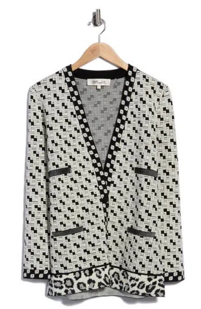 Diane Von Furstenberg Korbin Wool Blend Cardigan In Gray